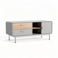 Modern gray and wood sideboard for living room storage 120 x 40 x 45cm