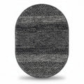 Oval area rug in grey tones crafted from durable synthetic fibers 100 x 70 x 1cm