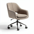 Swivel office chair with fabric upholstery and adjustable height in light gray 60 x 60 x 80cm