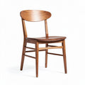 Wooden dining chair with curved backrest in a natural finish 45 x 45 x 85cm