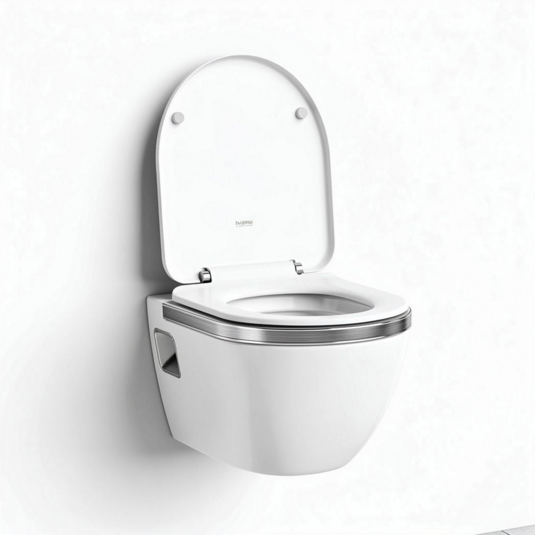 Wall-mounted toilet with soft close seat and ceramic construction 68 x 36 x 40cm