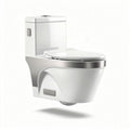 Modern one-piece toilet with dual flush system and elongated bowl design