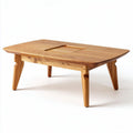 Wooden coffee table with storage compartment 100 x 60 x 35cm natural finish