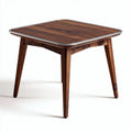Square wooden dining table with metal trim and tapered legs 60 x 60 x 75cm